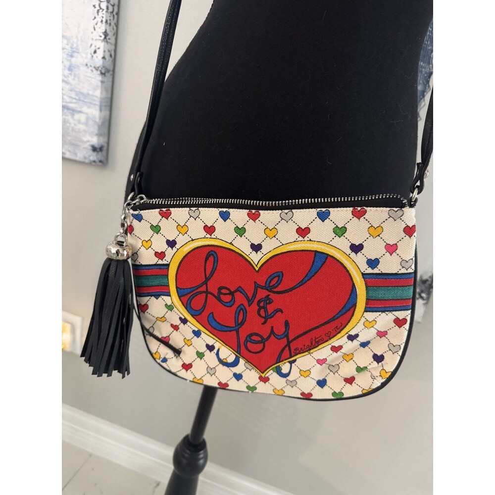 Brighton Canvas Love & joy Colorful Heart Crossbody bag